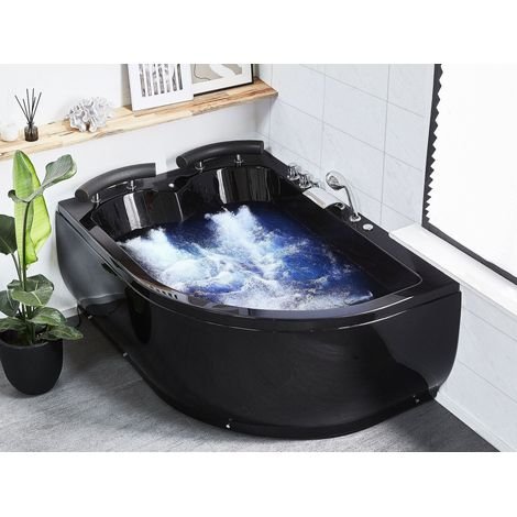 Baignoire balnéo d’angle noire