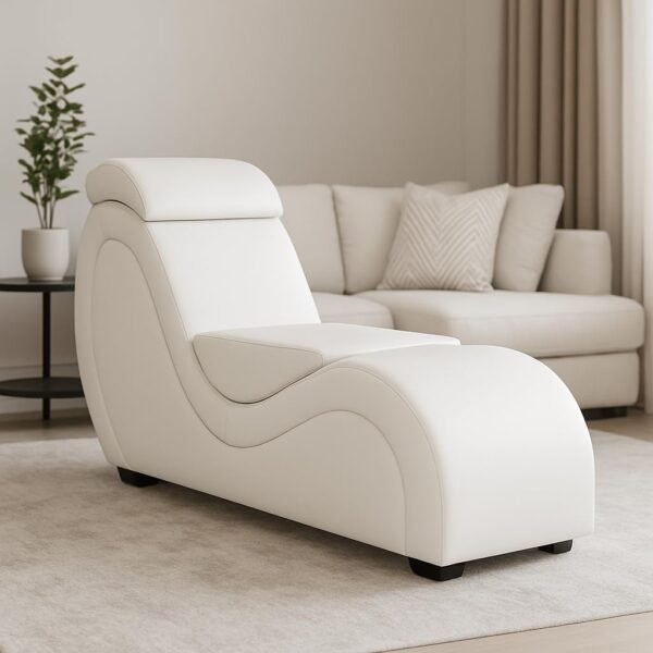 Fauteuil tantra design blanc simili cuir
