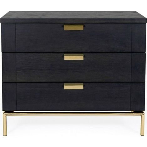 Commode 3 tiroirs charbon