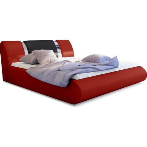 Lit design simili rouge
