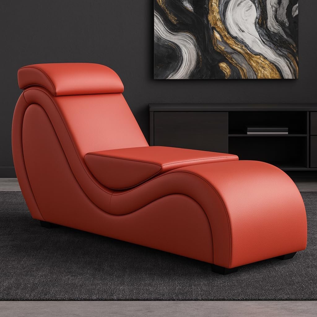 Fauteuil tantra design en simili cuir rouge