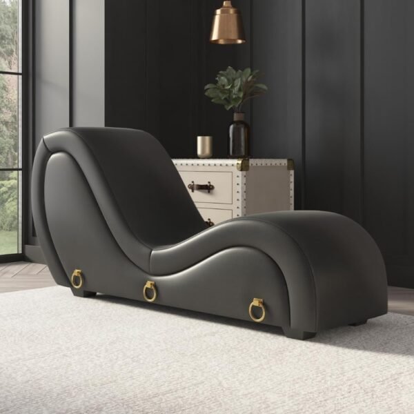 Fauteuil tantra noir avec anneaux