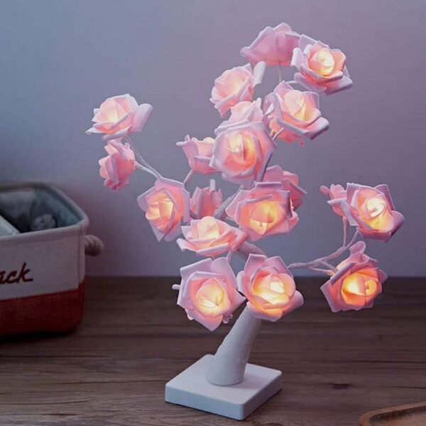 Lampe de table led bonsai roses
