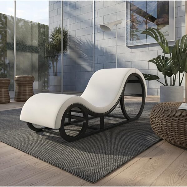 Fauteuil tantra design simili cuir blanc
