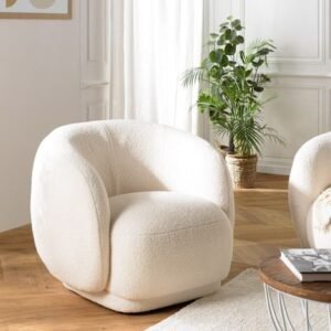 Fauteuil bouclette écru