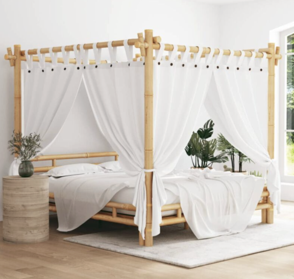Lit baldaquin bambou 180 x 200