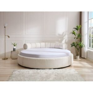 Lit rond tissu bouclette