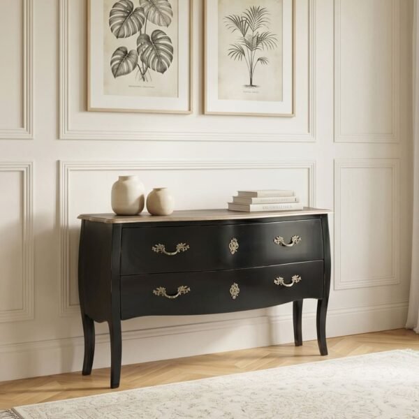 Commode 2 tiroirs noire