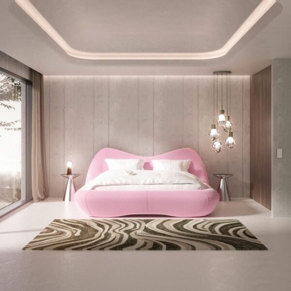 Lit rose courbes design