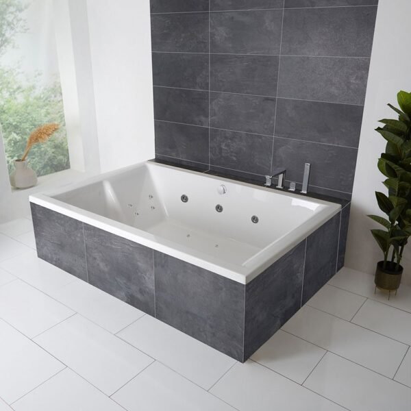Baignoire balnéo double blanche à encastrer