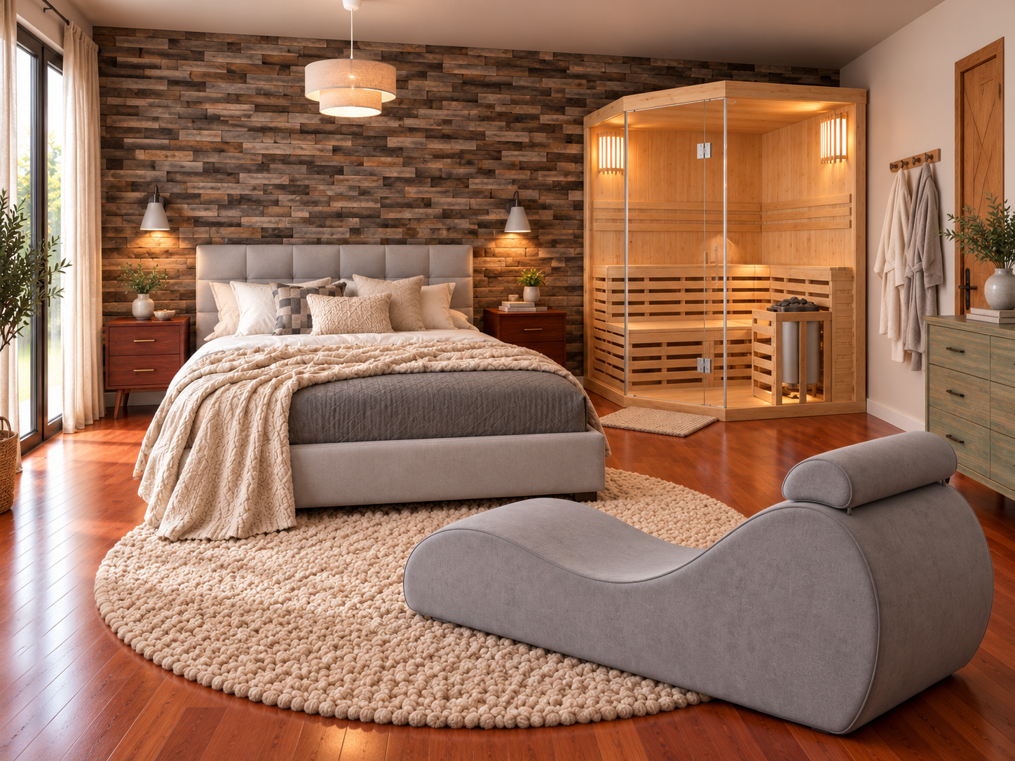 Chambre moderne aux bois discordants