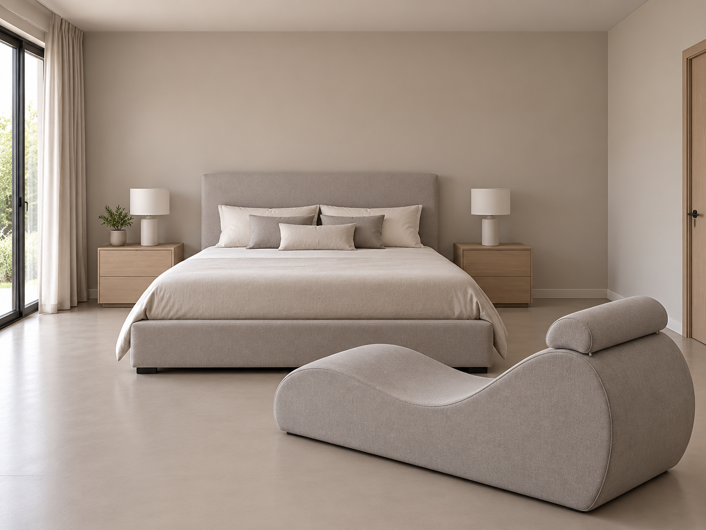 Chambre moderne terne et sans relief
