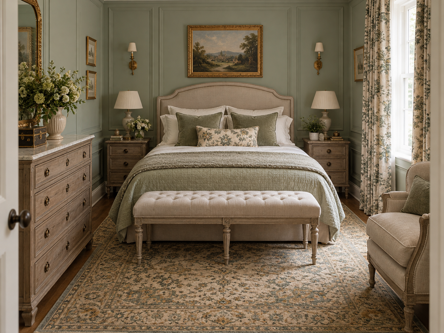 Chambre néoclassique trop meublée