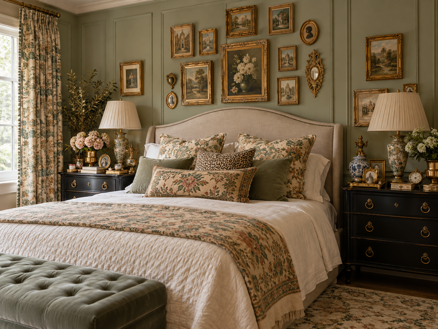 Chambre romantique aux ornements excessifs
