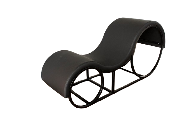 Fauteuil tantra design metal simili cuir noir
