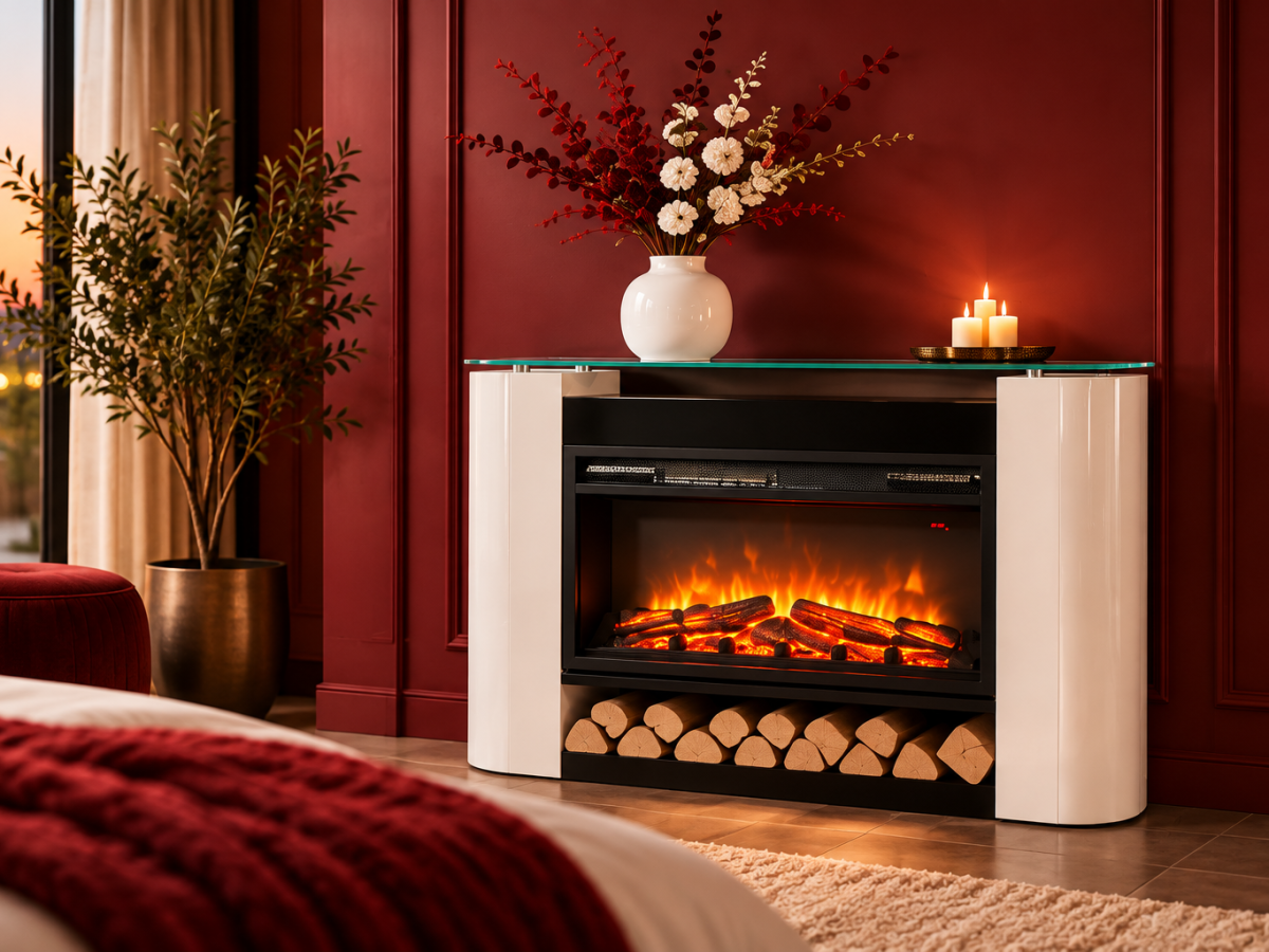 Cheminée sur pied design