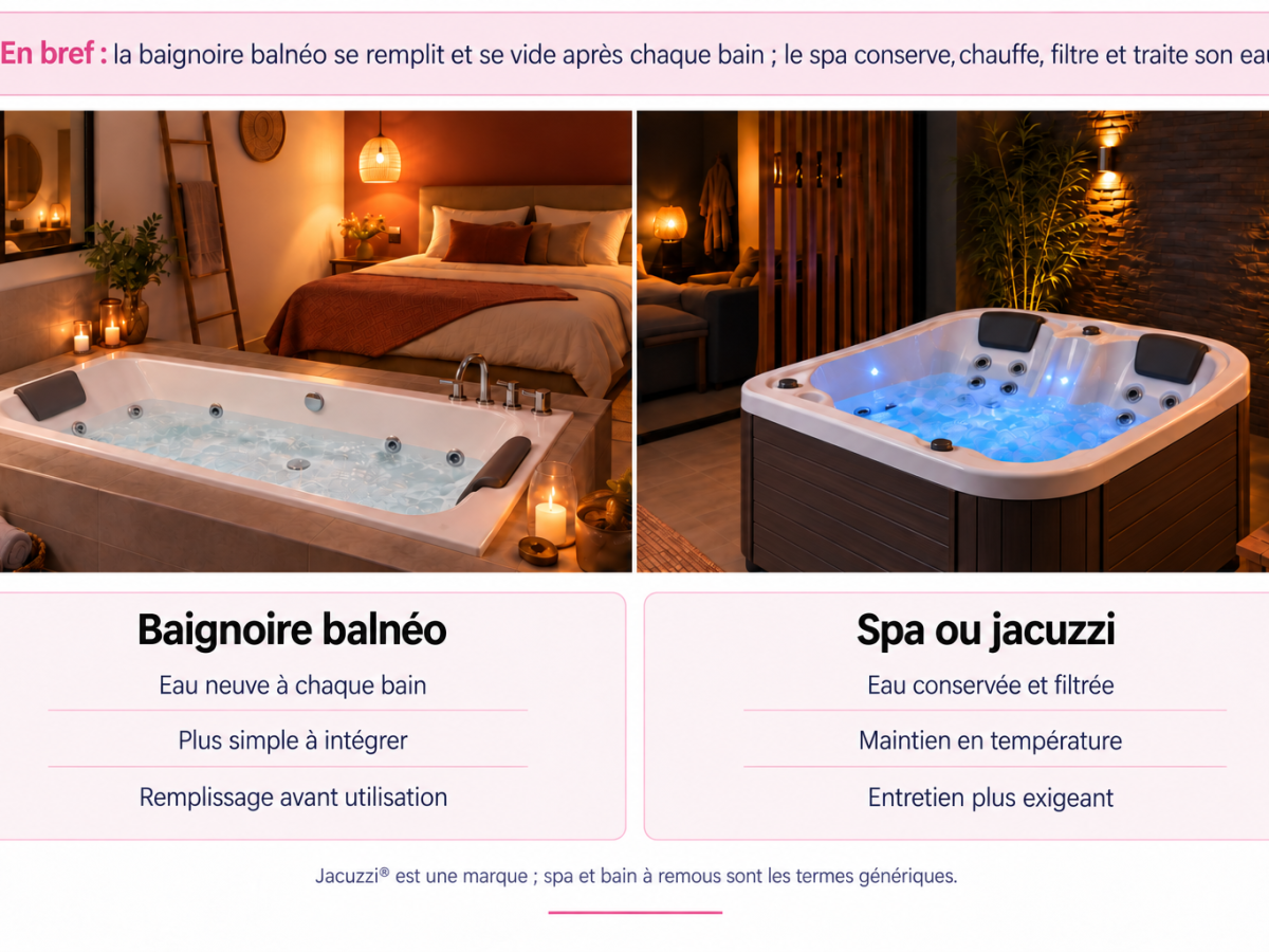 Différence jacuzzi versus baignoire balneo