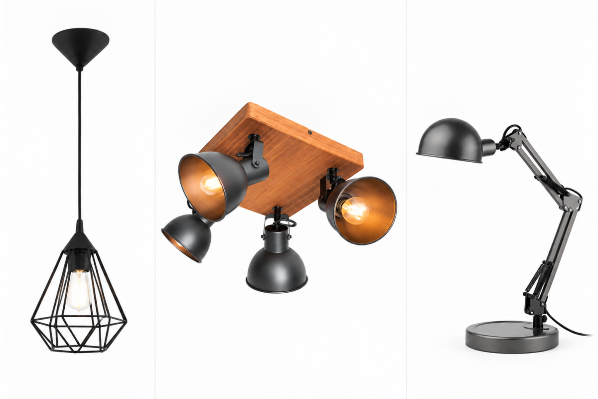 Triptyque de luminaires modernes